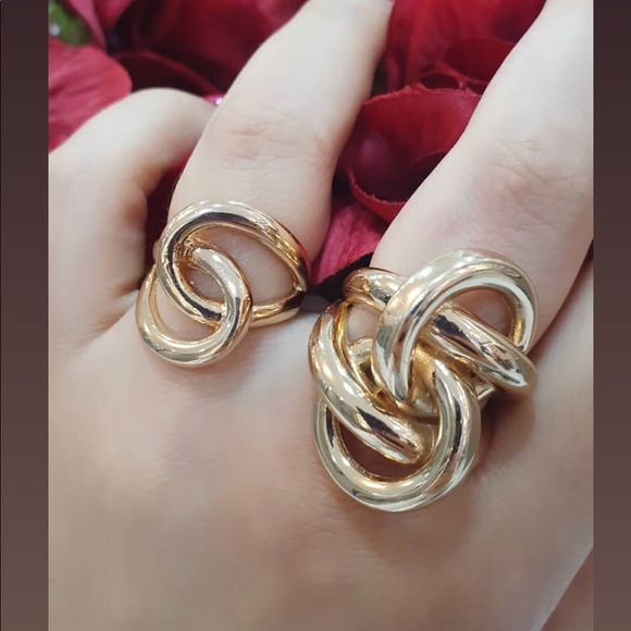 Gold plated earrings + ring